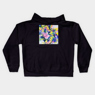 Pink Blue Yellow Flower Blast Kids Hoodie